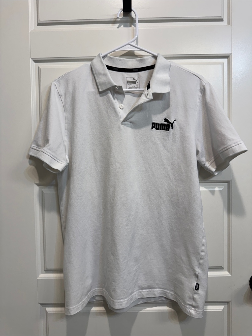 Puma White Polo with Black Logo